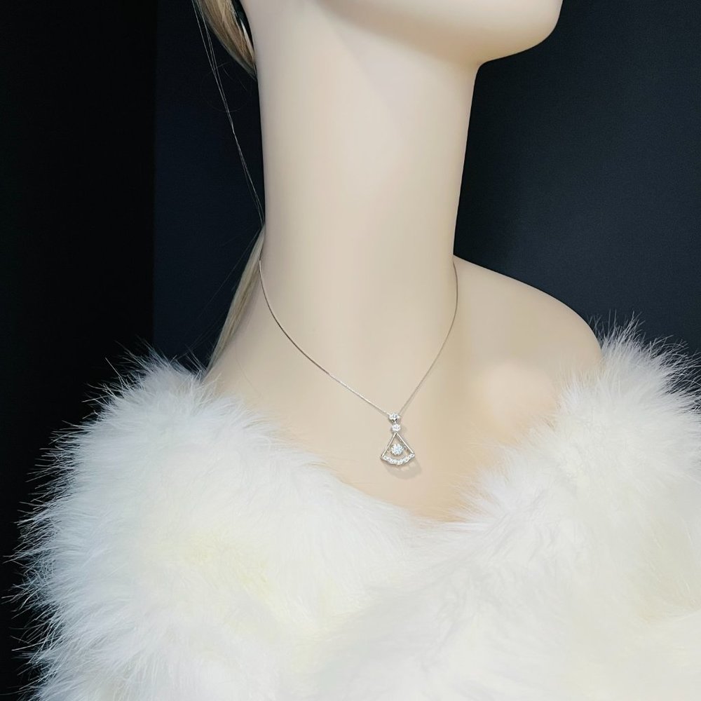 Certified 1/2ct. t.w. Diamond Dancing Lady Necklace 18k Gold over Italy Silver - Picture 7 of 16